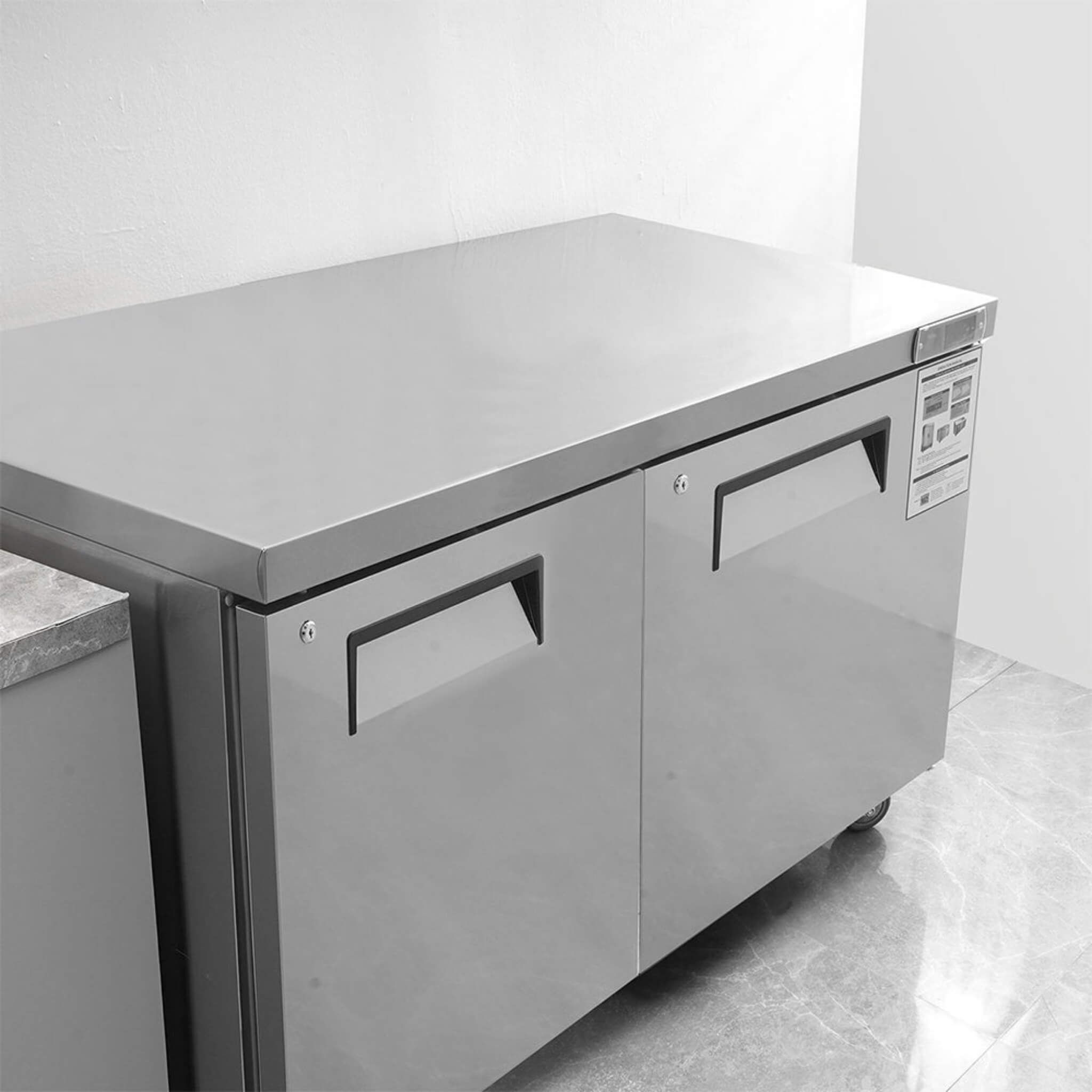 12.9 Cu.Ft 2-Door 48-Inch Commercial Stainless Steel Worktop Undercounter Refrigerator (SAK26049)