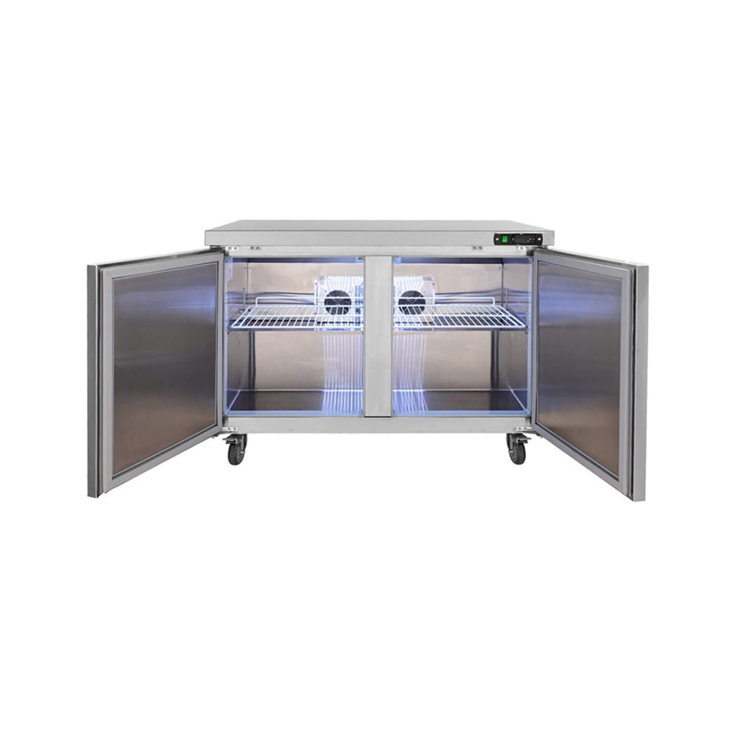 12.9 Cu.Ft 2-Door 48-Inch Commercial Stainless Steel Worktop Undercounter Refrigerator (SAK26049)