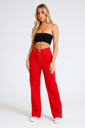 Wide Leg Jean in Red