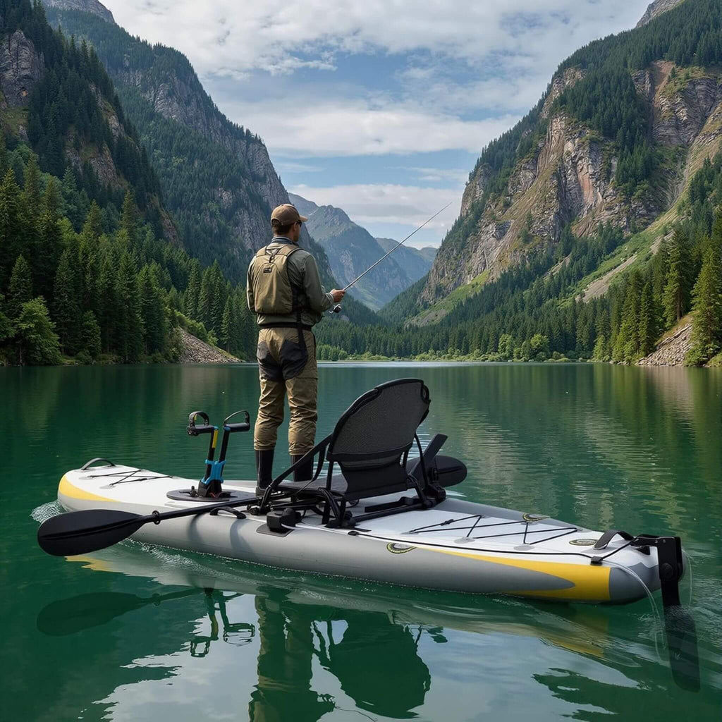 Portable 12FT Lightweight Inflatable PVC Fishing Kayak With Pedal System (SAK64328)