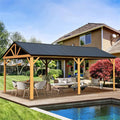 [12X20FT] Alora Premium Outdoor Double-Layer Galvanized Steel Hardtop Gazebo Pergola For Patio (SAK46095)
