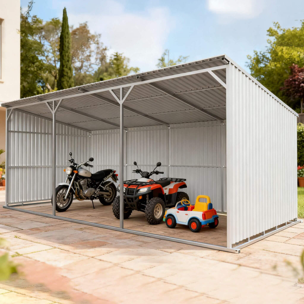 [12X25FT] Alora Heavy-Duty Galvanized steel Storage Equipment Shed (SAK20471)