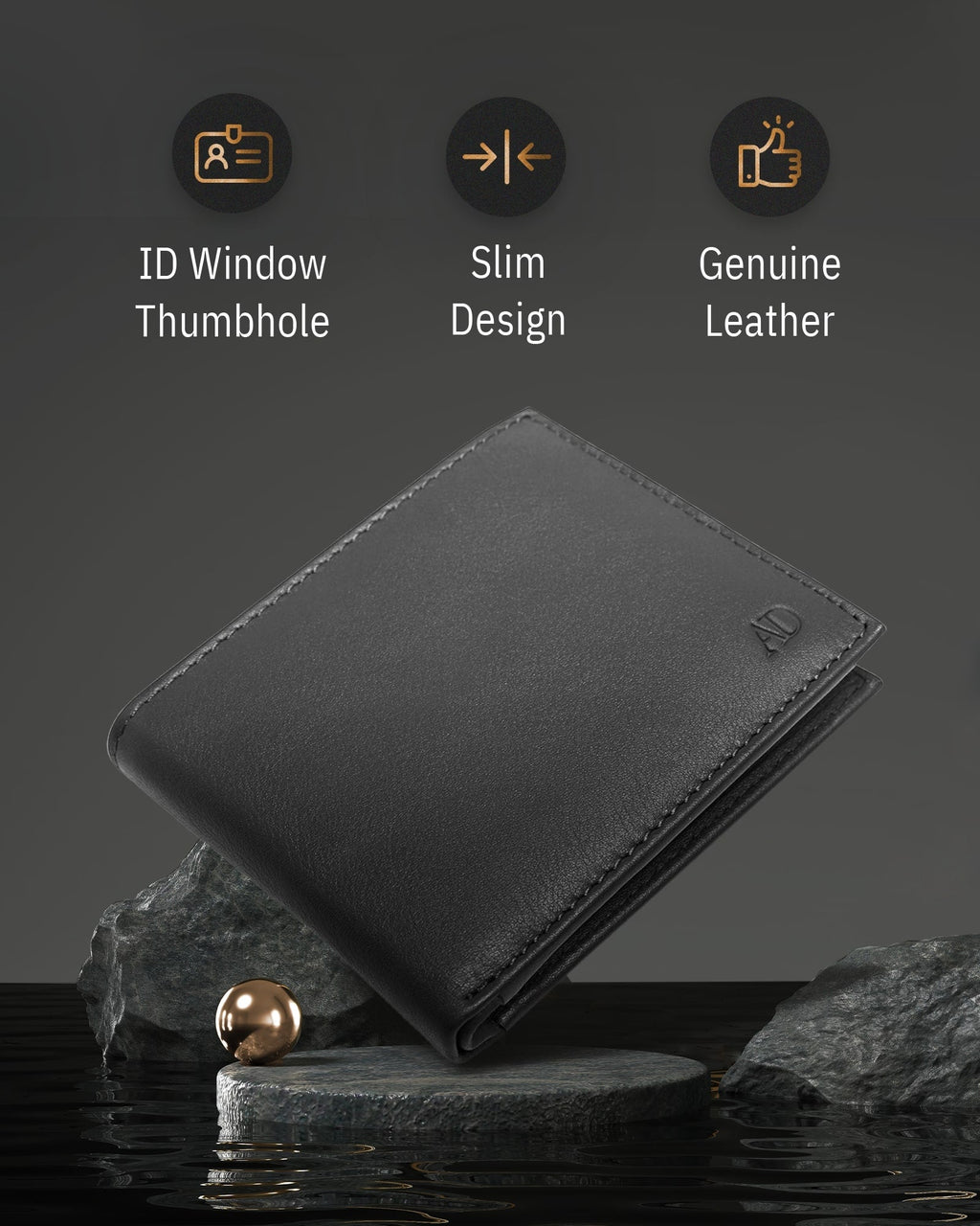 Bifold Wallet With Flip-Up ID Window