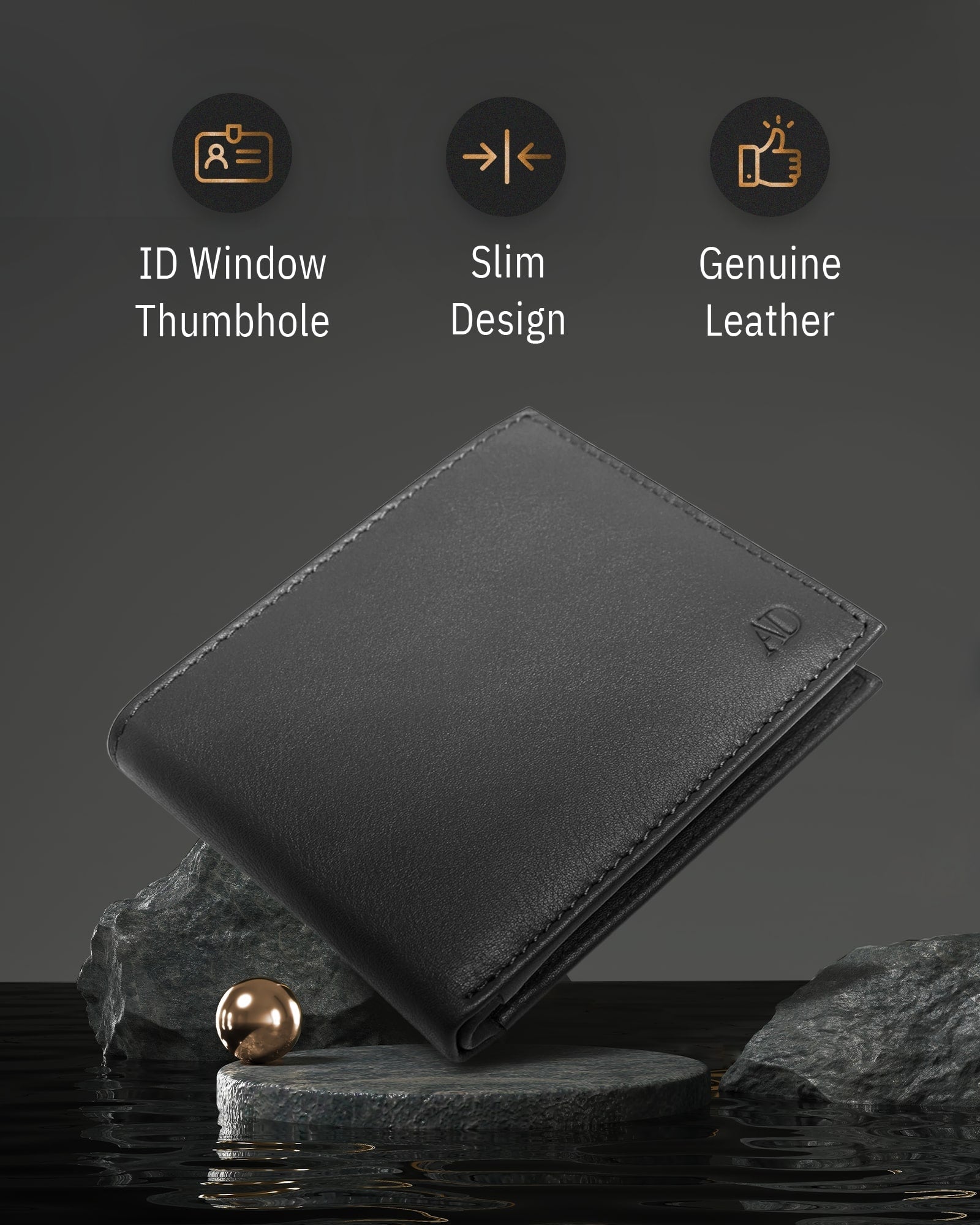 Bifold Wallet With Flip-Up ID Window