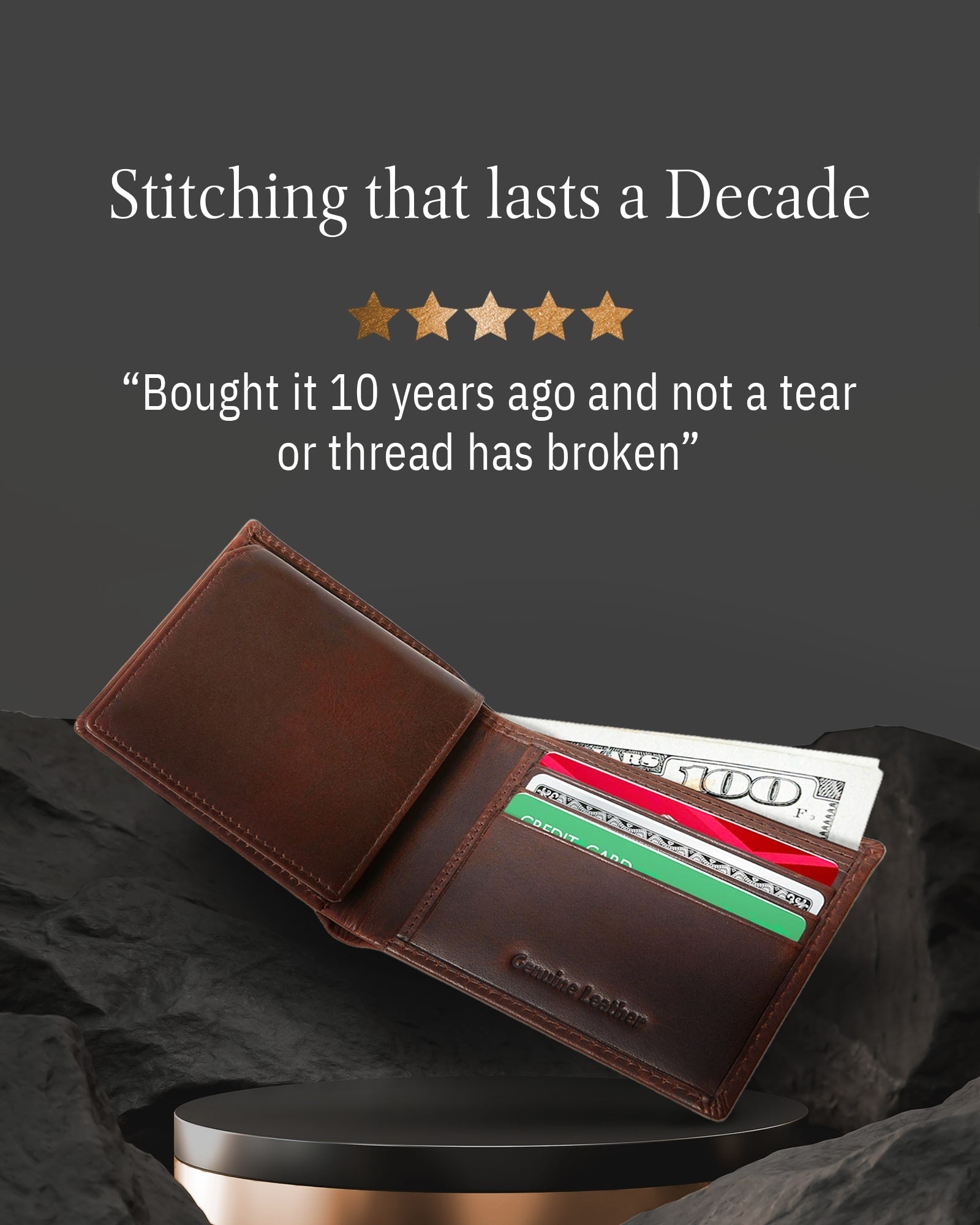 Bifold Wallet With Flip-Up ID Window