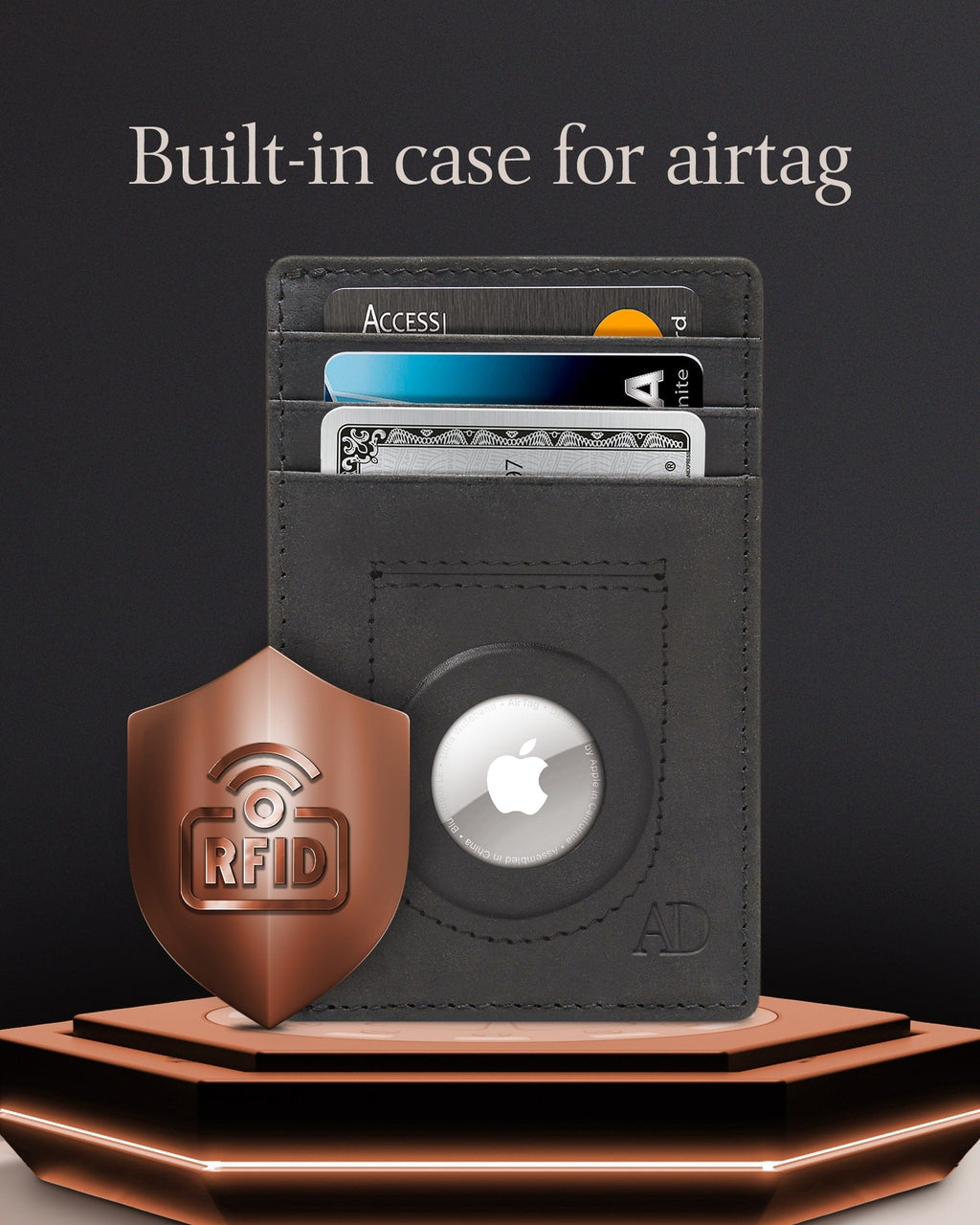 Slim Card Holder With Air Tag Holder