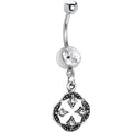 Mystical Crystalline Gem Dangle Banana Belly Ring