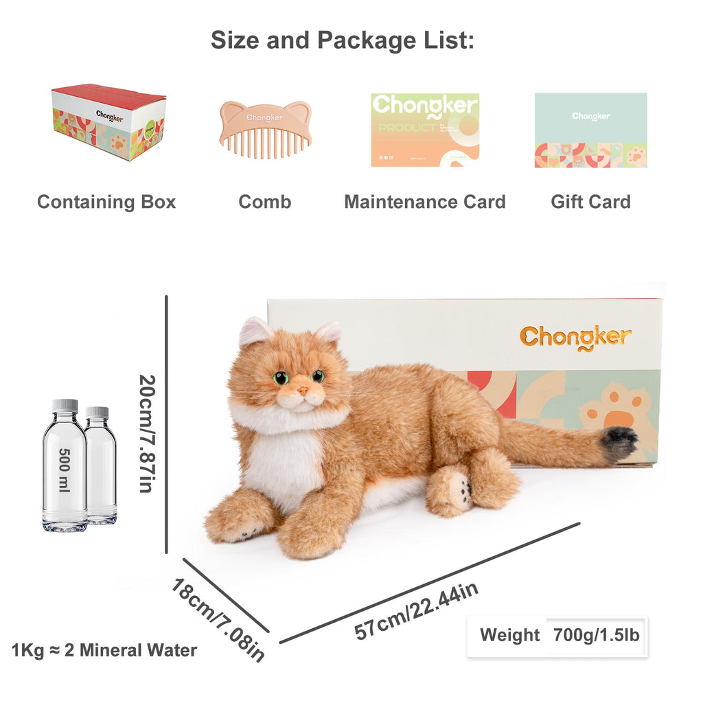 Percy 2.0 Golden British Short Hair Cat- Breathing  Heartbeat Pur,Voice Robonic Cat