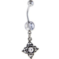 Full Bloom Crystalline Gem Dangle Belly Ring