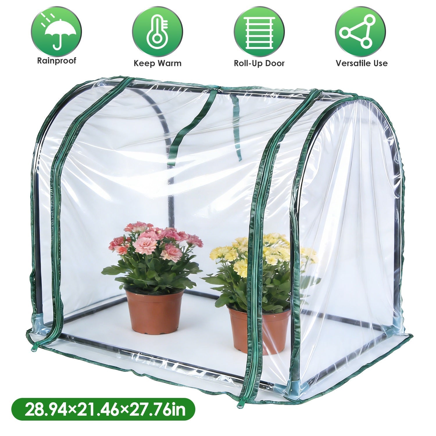 28.94" x 21.46" x 27.76" Tabletop Mini Greenhouse Portable Greenhouse for Spring Indoor Outdoor Garden Tent for Seed Starting Plant Protection Gardeni