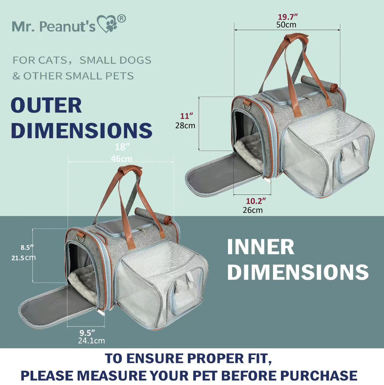 Mr. Peanut's Gold Series Big Apple XL Expandable Pet Carrier V2.0