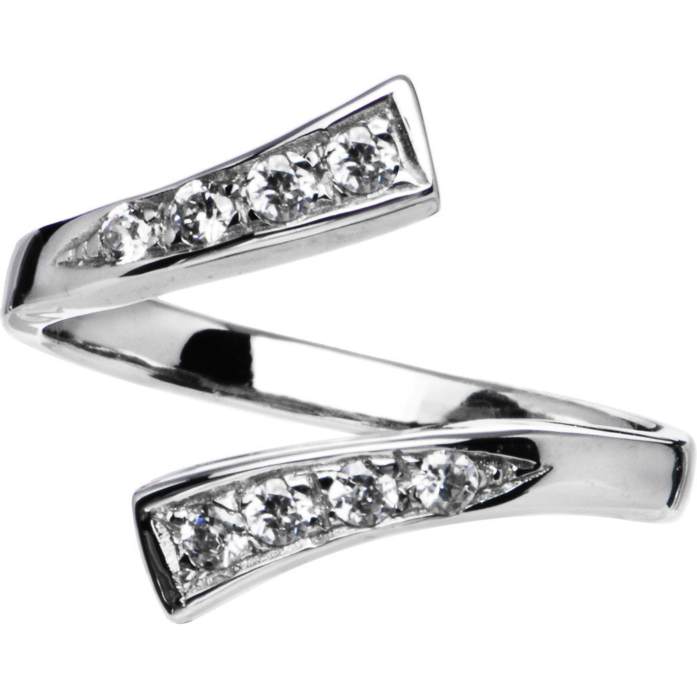 Sterling Silver 925 Cubic Zirconia Classic Toe Ring