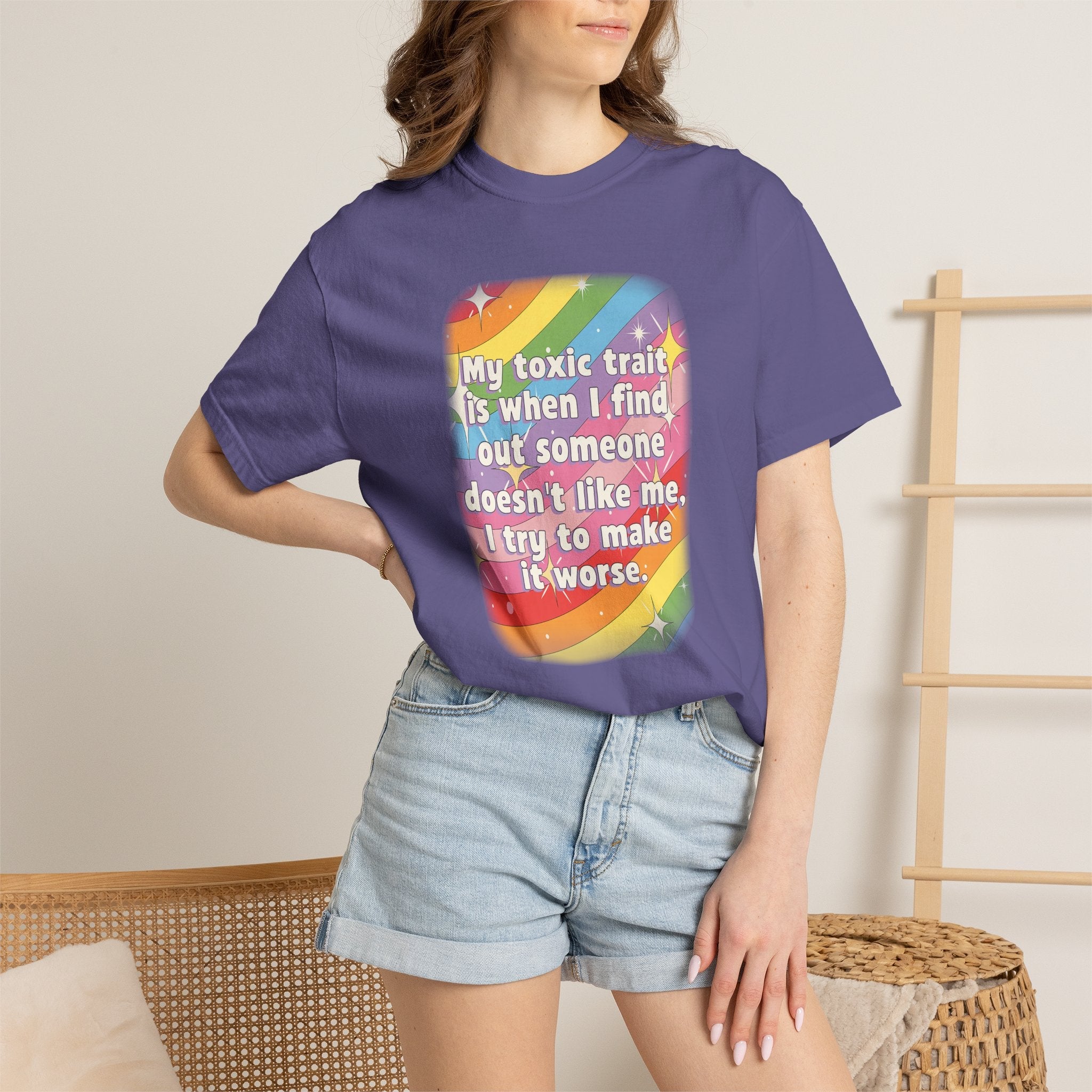 Bespattered Facade "Toxic Trait" Colorful Premium Unisex Comfort Colors Garment Dyed 100% Cotton T-Shirt