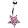 TWILIGHT STAR  Passion Pink Gem Banana Belly Ring