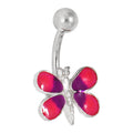 Enamel DRAGONFLY - FUCHSIA Belly Button Navel Ring