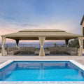 [14X28FT] Alora Extra-Large Hardtop Gazebo With Galvanized Steel Double Roof, Curtains And Netting (SAK85731)