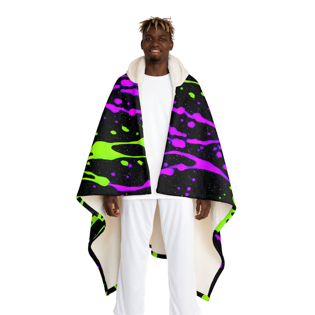 Splatter Snuggle Hooded Sherpa Blanket