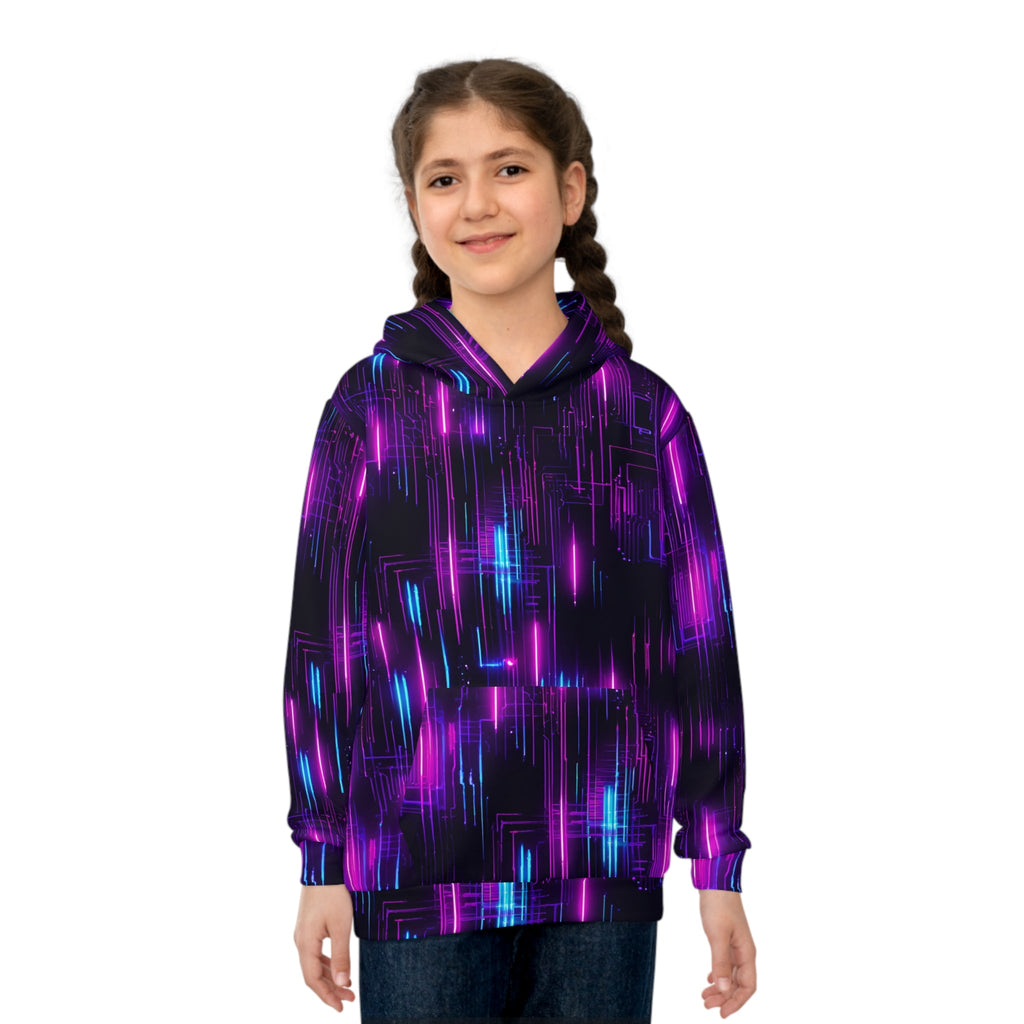 Cyberpunk Rays Hoodie for Kids