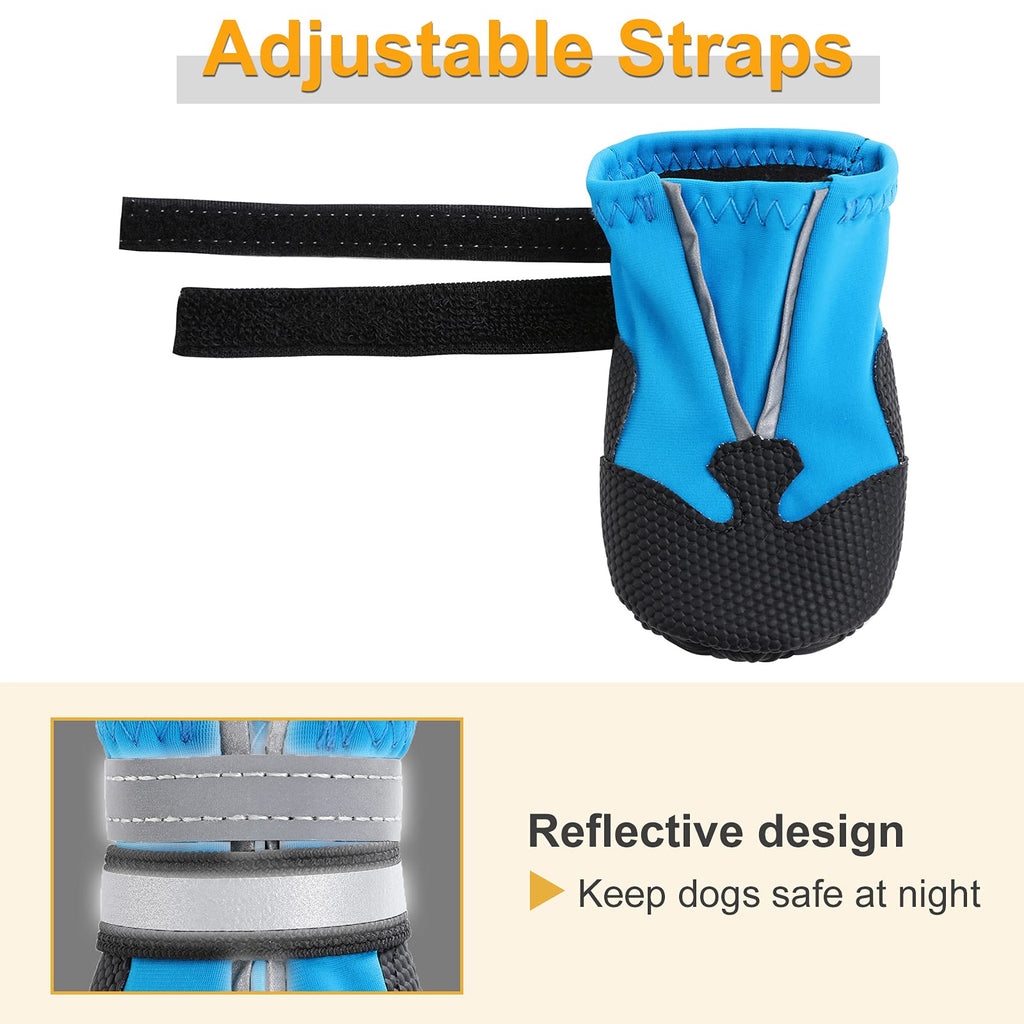 DiWater-Resistant Dog Boots For Medium Large Dogs,Non-Slip Dog Shoes For Winter Snow,Lightweight Paw Protector For Cold Pavement,Soft Dog Booties For Outdoor Walking Indoor Hardfloors