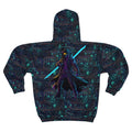 Cyberpunk Cool: Neon Circuit Board All Over Print Unisex Zip Hoodie (AOP)