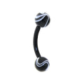 Bioplast Black Marble Eyebrow Ring