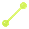 Bioplast Green Glow In The Dark Barbell Tongue Ring