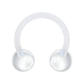 14G 3/8 Bioplast Cool Clear Horseshoe Circular Barbell