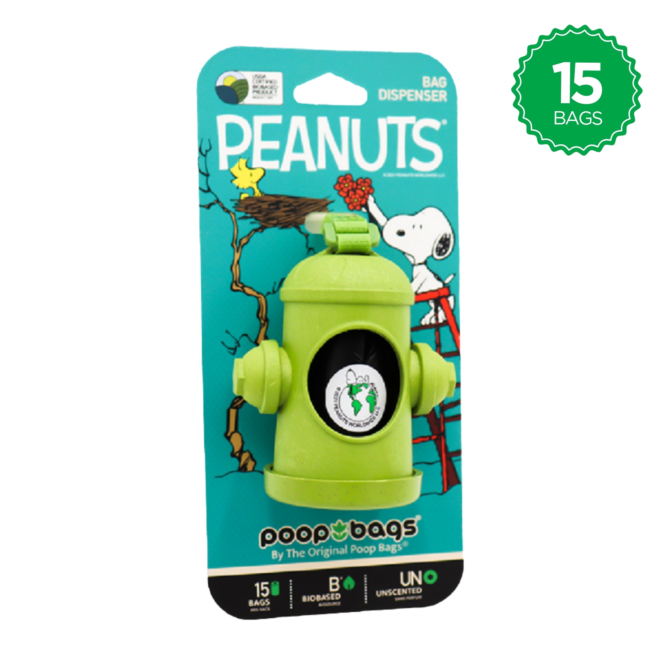 Snoopy® Hydrant Dispenser + Leash Roll Poop Bags