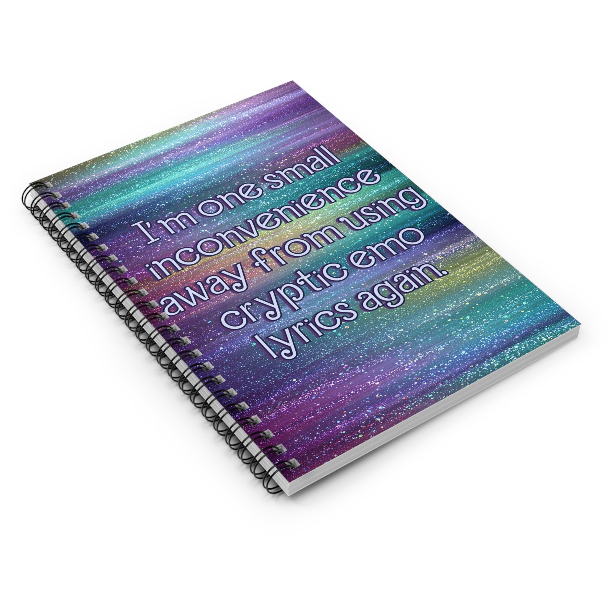 Bespattered Facade "Cryptic Emo Lyrics" Spiral Notebook - Lined Pages