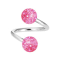 Pink Glitter Spiral Twister Belly Ring