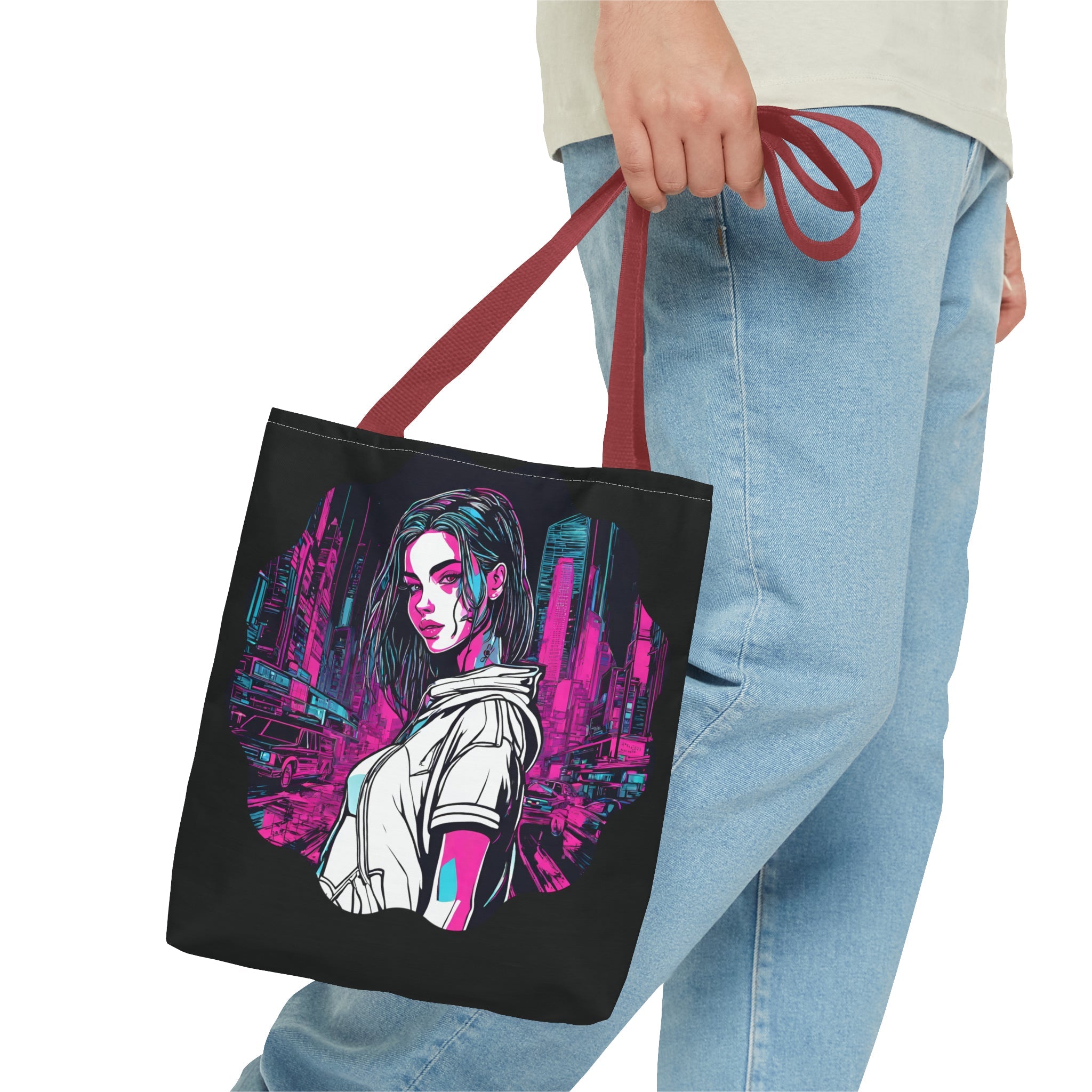 Cyberpunk Chic AOP Tote Bag