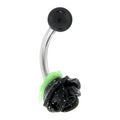 Black Silicone Rose Flower Belly Ring