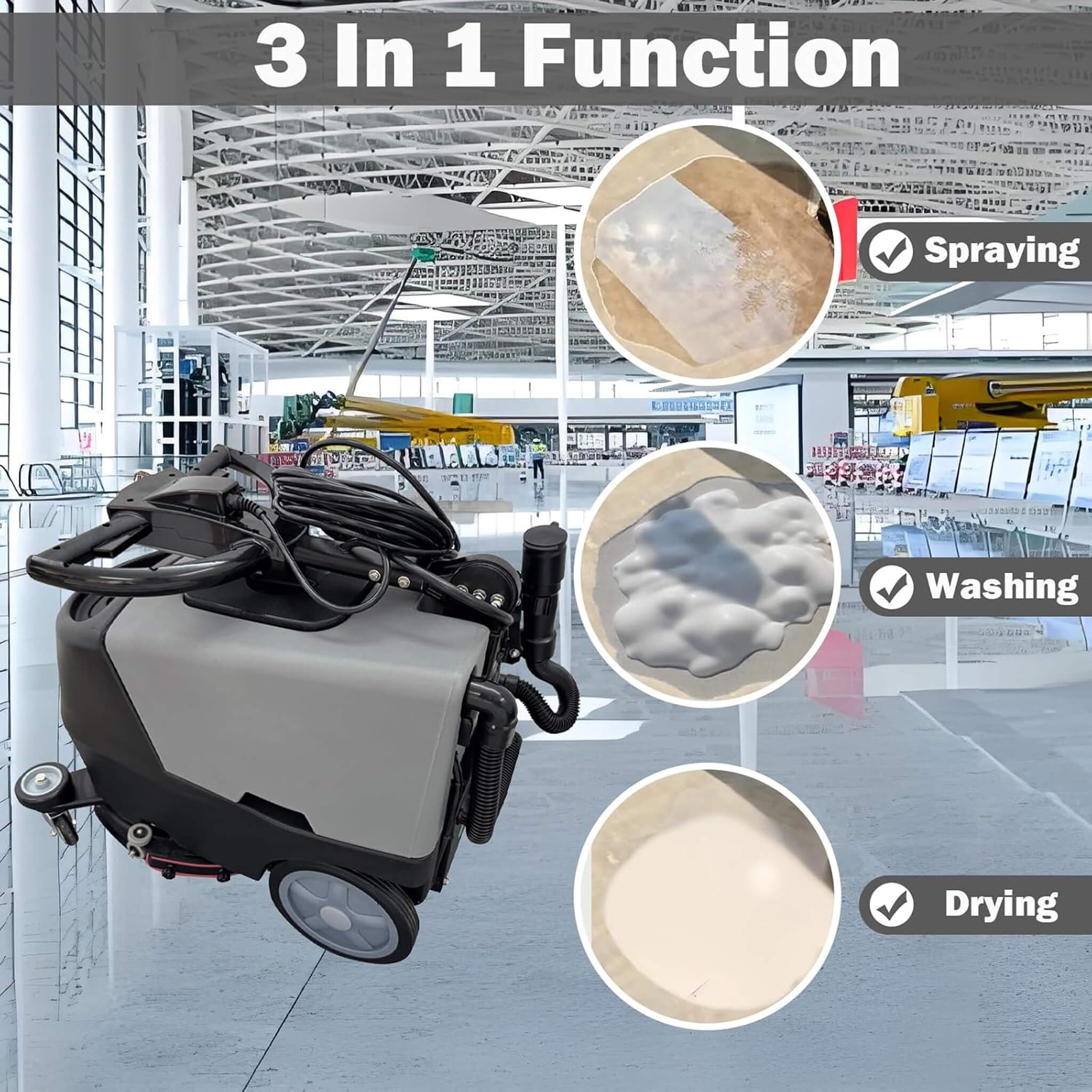17-Inch 110V Heavy-Duty Commercial Walk-Behind Dual Tank Floor Scrubber (SAK83472)