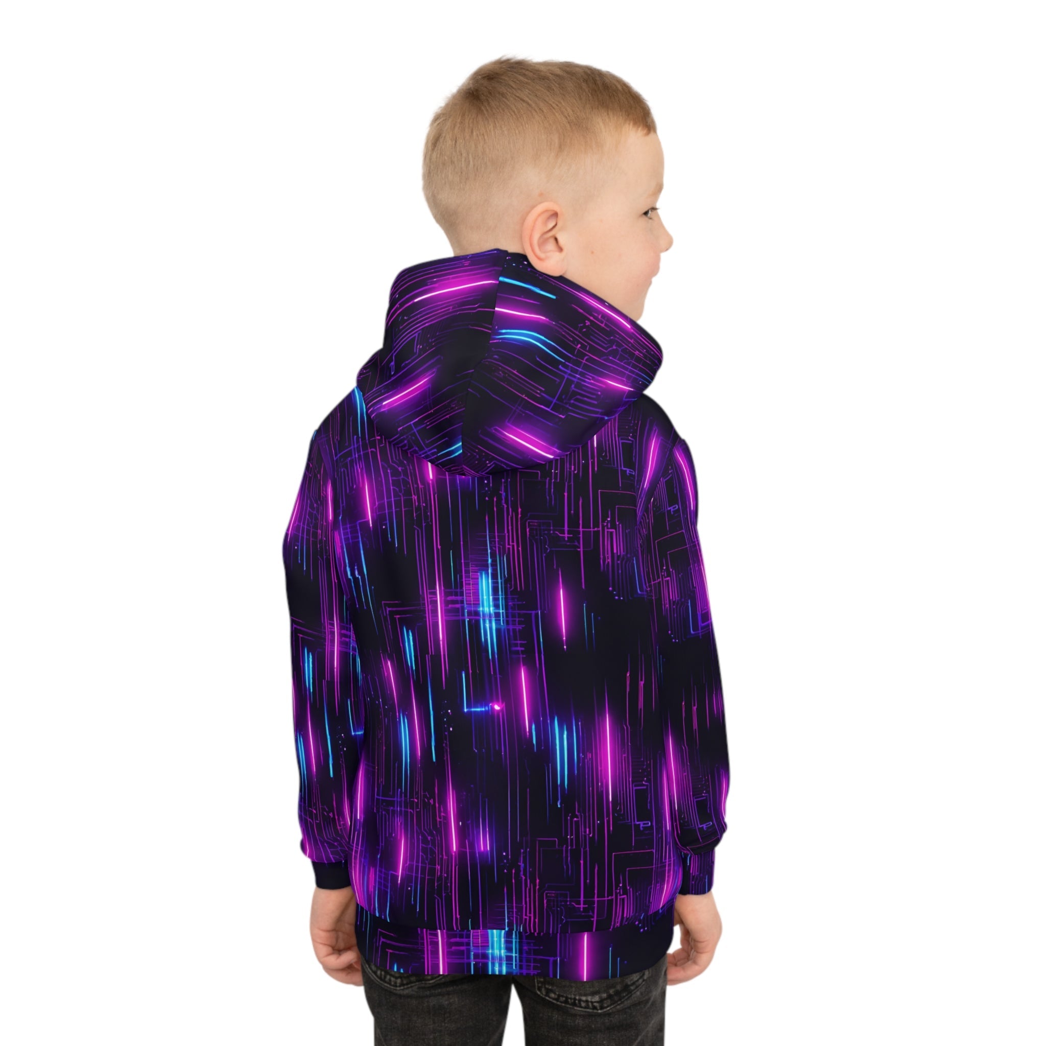 Cyberpunk Rays Hoodie for Kids