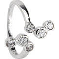 Sterling Silver 925 Cubic Zirconia Bubbles toe Ring