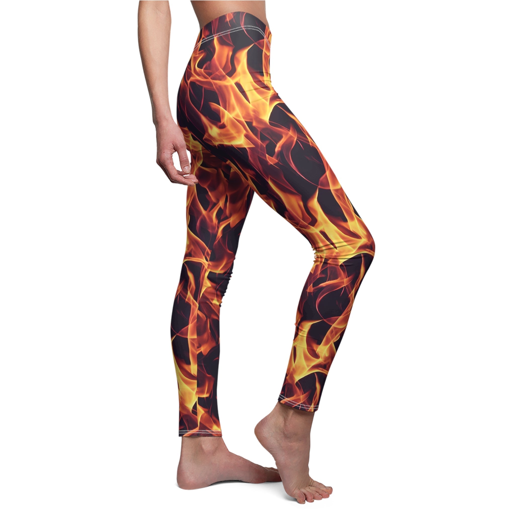 FlameFlicker Casual Leggings Women's Cut & Sew Casual Leggings (AOP)