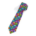 "DirkyThreadz Monster Mayhem Necktie - Vibrant Cartoon Design for Fun and Style"