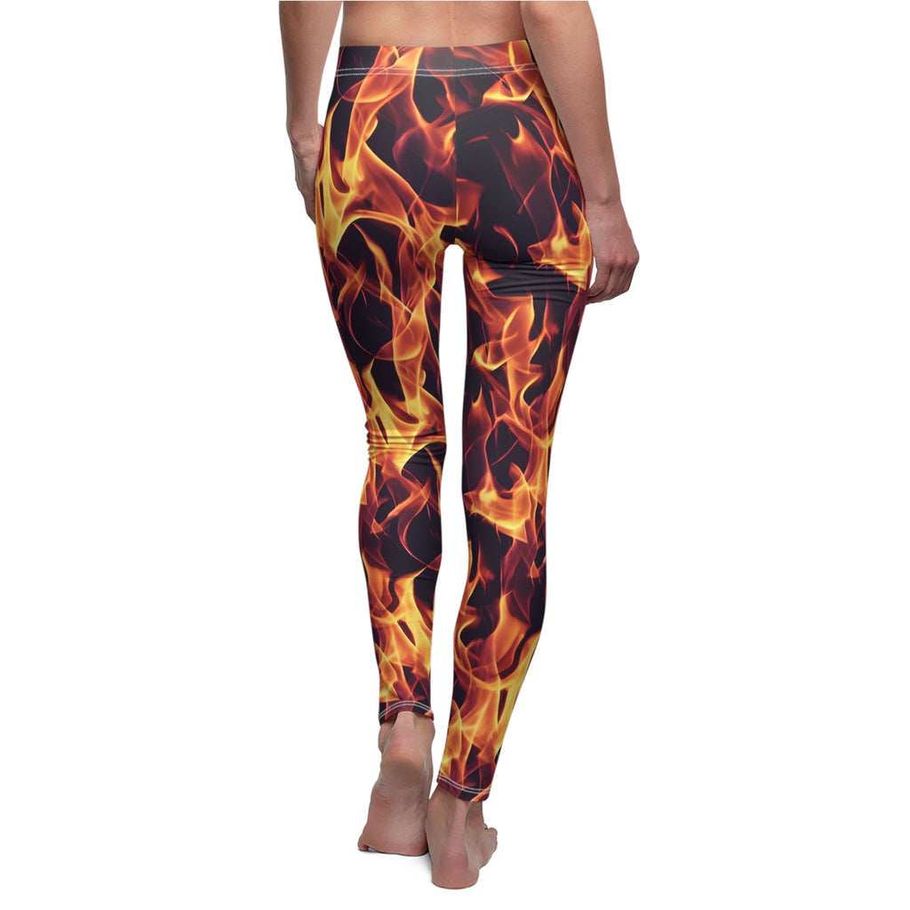 FlameFlicker Casual Leggings Women's Cut & Sew Casual Leggings (AOP)