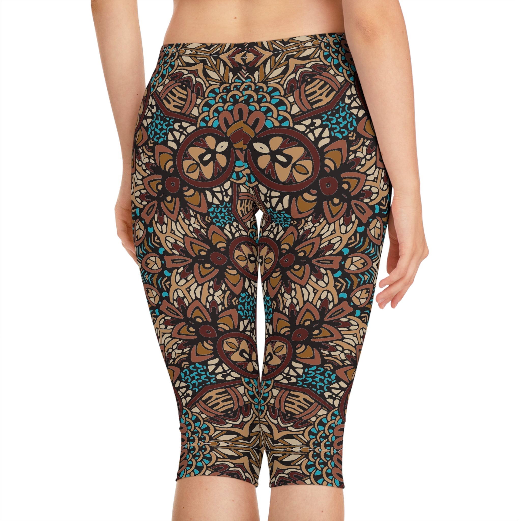 Boho Bliss: Vibrant Print Women's Leggings Women's Capri Leggings (AOP)