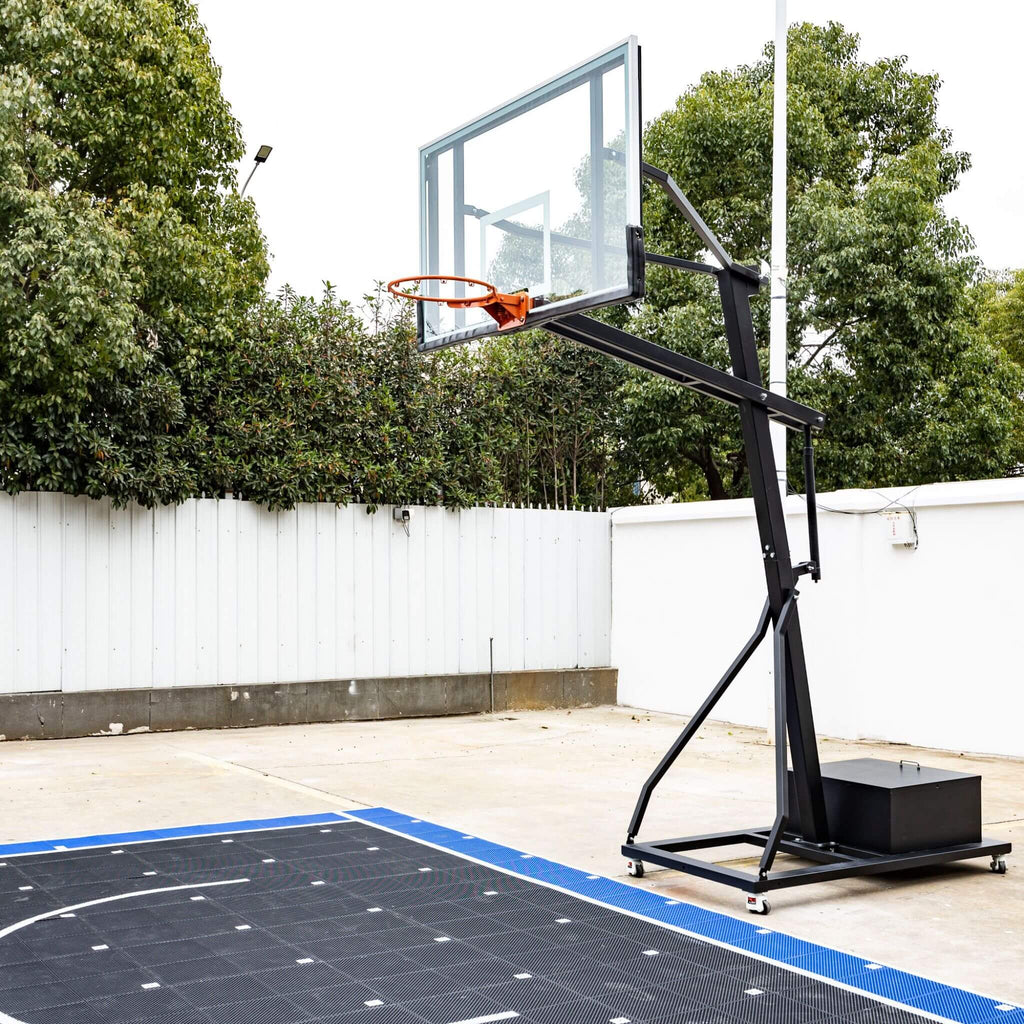 [18X24FT] Heavy-Duty Portable Adjustable Basketball Hoop With Court (SAK72980)