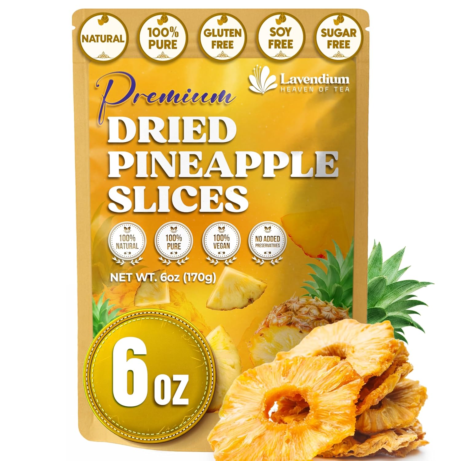 Dried Pineapple Slices 6oz – Premium Quality, Naturally Sweet & Tangy