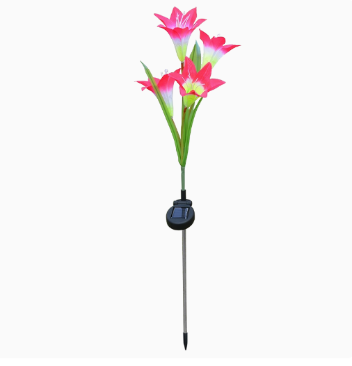4-Pack Solar Powered Garden Flowers with Lights - Waterproof, Easy Install, No Wiring Needed