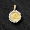 Diamond Fancy Solid White/Yellow/Rose Gold Handmade Coin Pendant , Chinese Panda Bear Coin ,