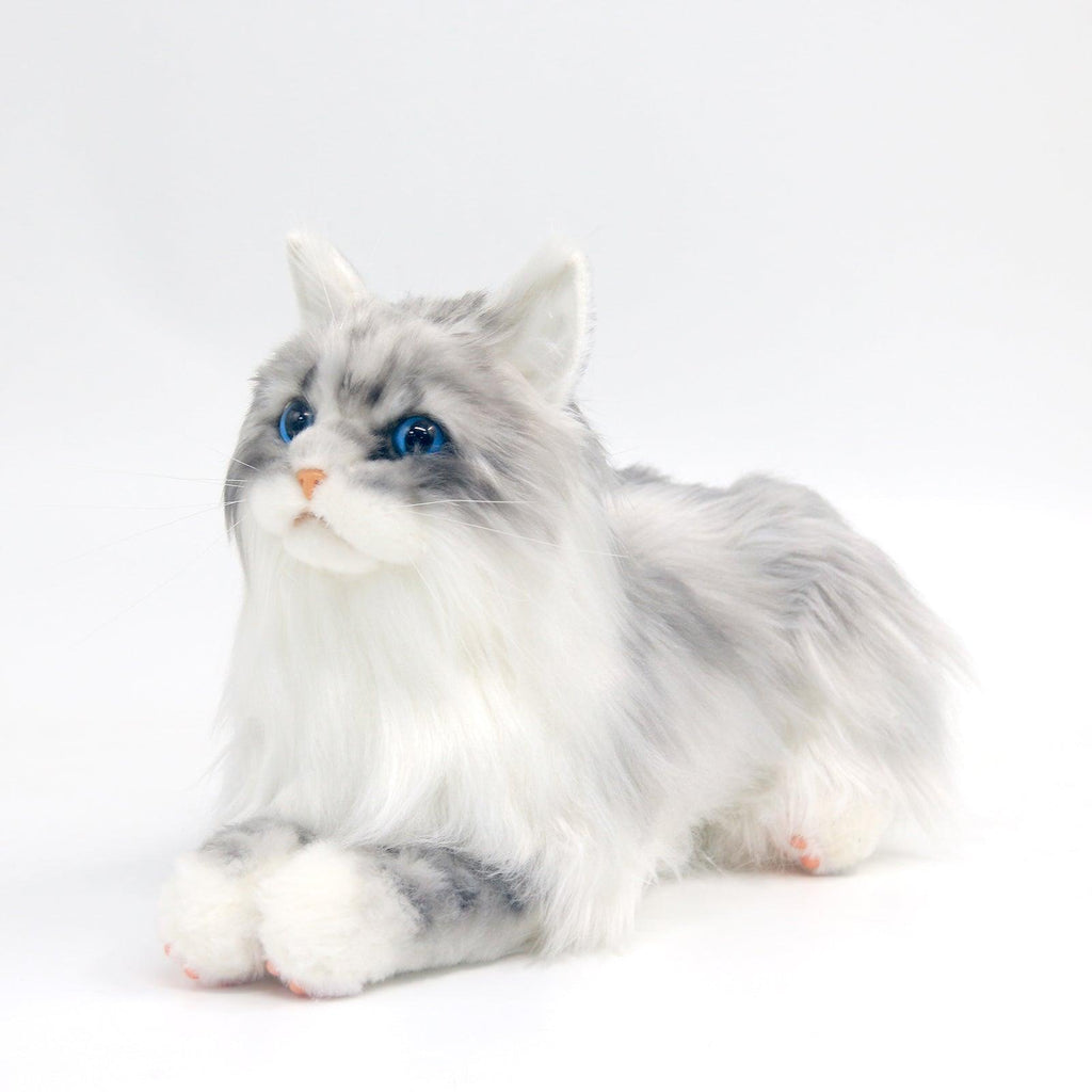 Plush Blue Eyes Grey Hair Cat Weighted-Handmade Life-Size Companion & Pet Memorial