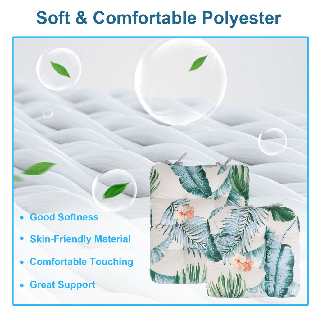 2Pcs Rocking Chair Cushion Upper And Lower Back And Seat Sets with Non-Slip Ties Polyester Fiber Filling Comfortable for Indoor Home Office Car