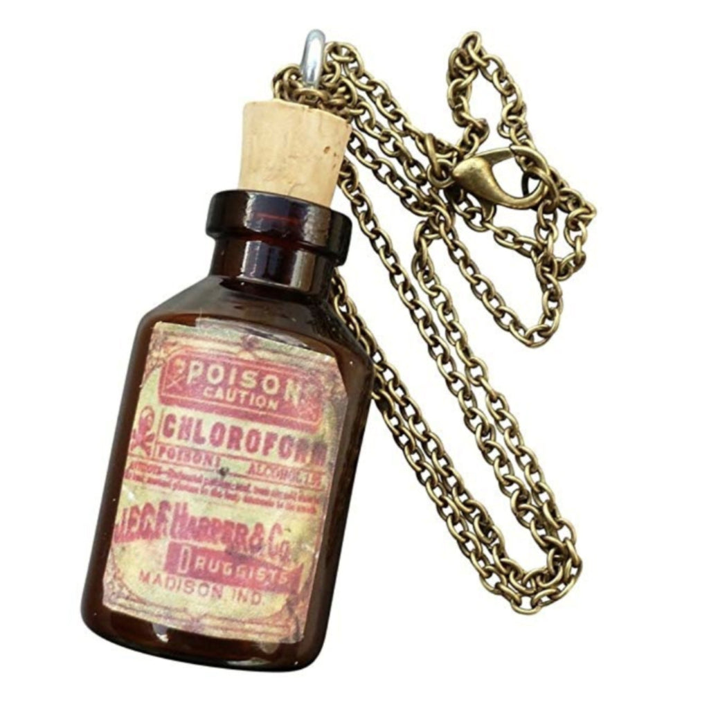 Vintage Apothecary Potion Necklace Gothic Witch Glass Bottle Pendant Harajuku Gyaru