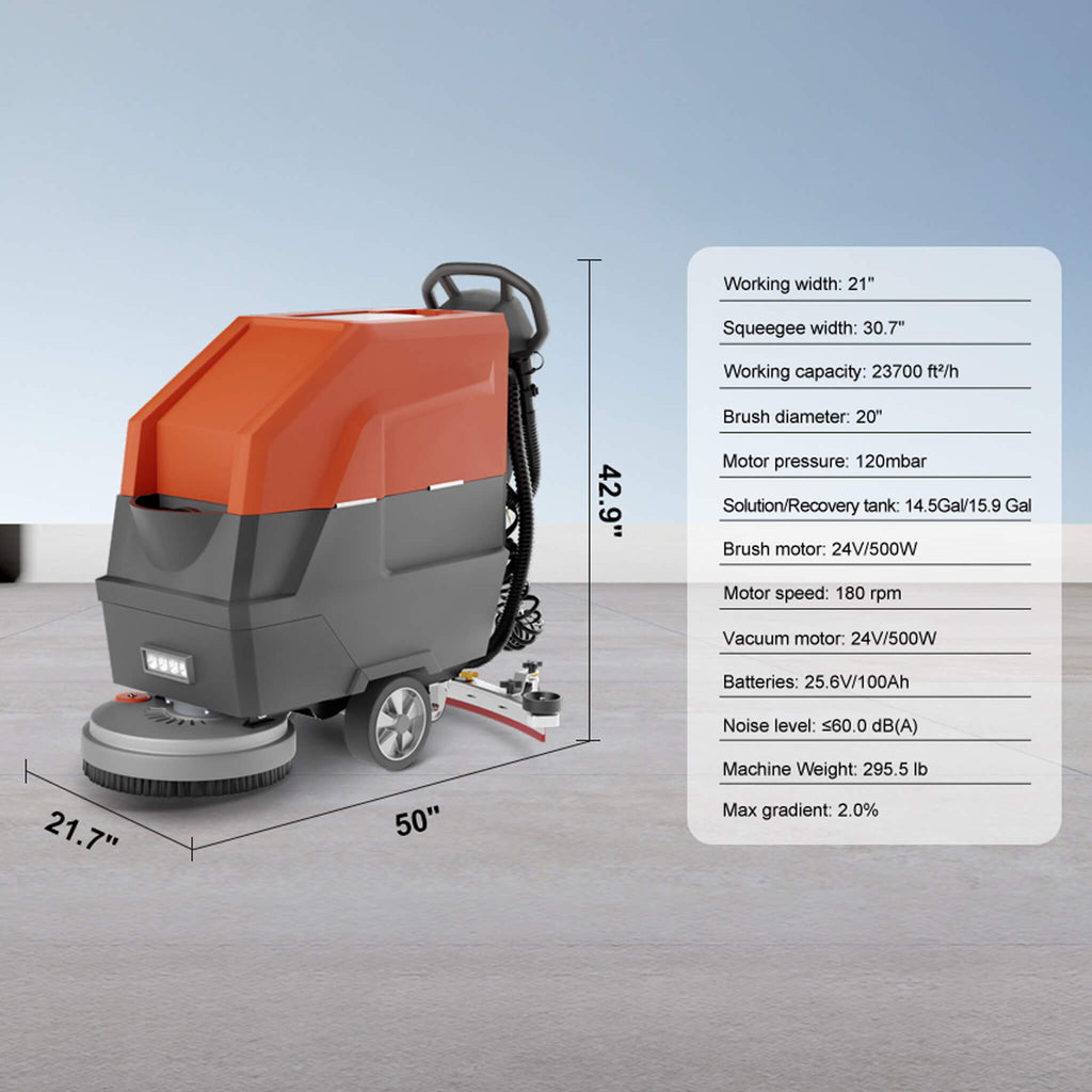 20-Inch Heavy-Duty All-In-One Commercial Electric Walk-Behind Floor Scrubber (SAK52973)