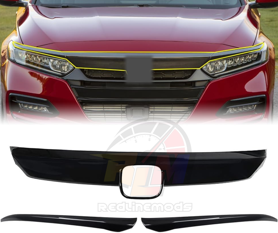 2018-2020 Xgen Accord Chrome Delete Cover 3 Piece Gloss Black