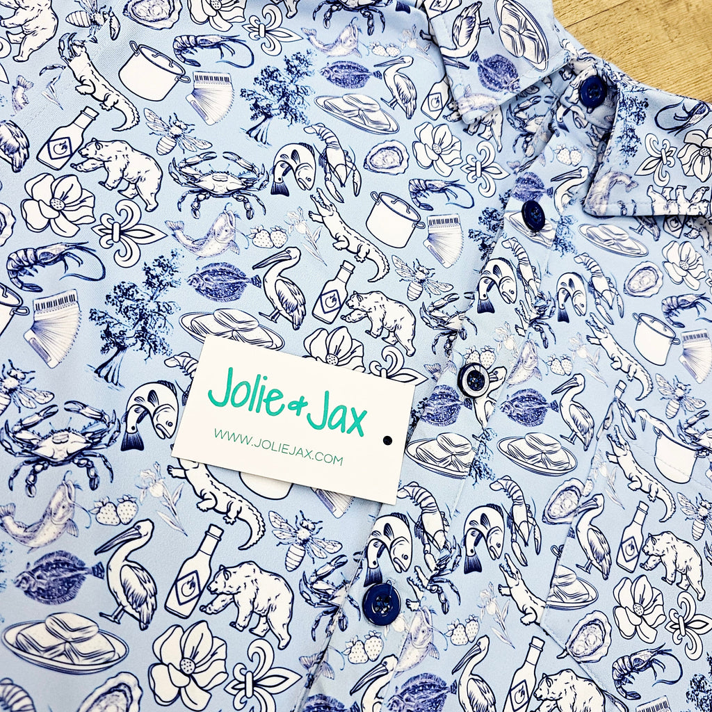 Cajun Toile Men’s Button Down Shirt