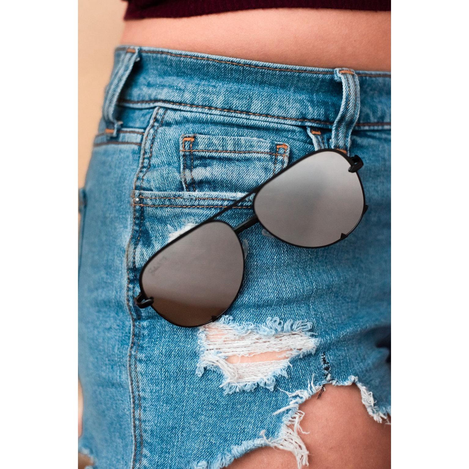Black/Silver - High Quality Unisex Aviator Sunglasses